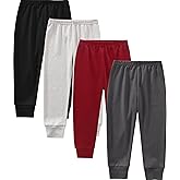 JARMAKO Toddler Boys Cotton Pants, 4-Pack Sweatpants Joggers for 2-6 Years