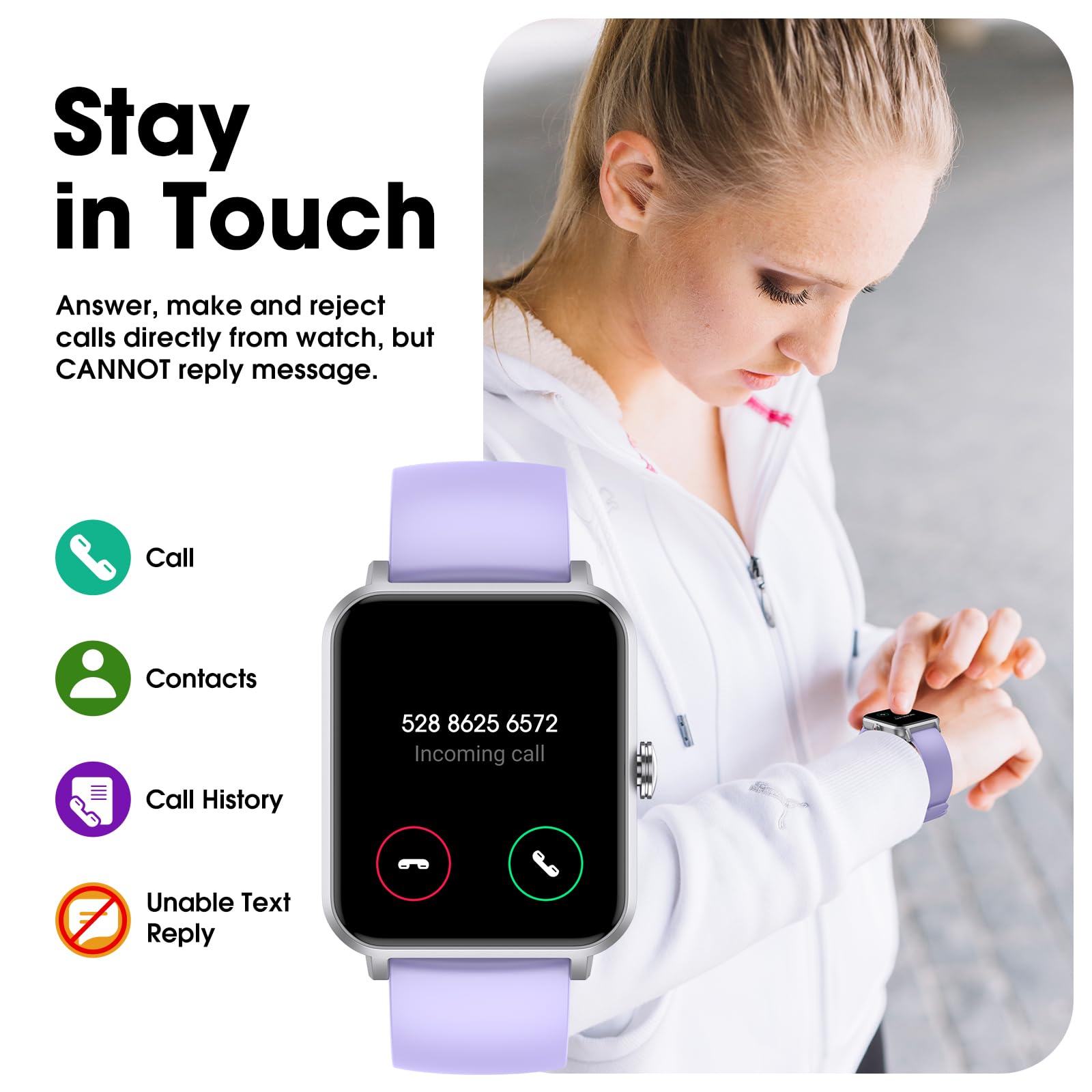 LIVIKEY Smart Watch (Answer/Make Call) for Women Men, Fitness Tracker with Heart Rate, Blood Oxygen, Sleep Tracker, IP68 Waterproof Fitness Watch Step Calorie Counter Pedometer Compatible iPhone & Android