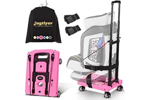 Jogtlyer Car Seat Dolly for Airport Folding Car Seat Travel Cart for Airplane - Car Seat Roller with Wheel Cart Carrier with 