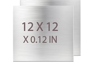 YLJNGUS 6061-T6 Aluminum Sheet Plate 1/8 Thick - 2PCS 12” x 12” x 1/8" (0.12inch) Aluminum Metal Plate Rectangle Flat Stock with Protective Film Heat Treatable Aluminum Panel for DIY Craft, Industry