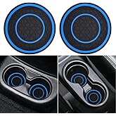 Auprite Car Cup Holder Coasters, 2 Pack Universal Auto Anti Slip Cup Holder Insert Coaster, Car Interior Accessories (Blue)