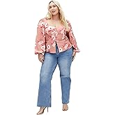 City Chic Plus Size Sweet Vintage Rose Adelyn Print TOP