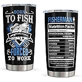 Pudmaple Fishing Gifts for Men, Unique Fishing Gifts for Dad/Grandpa/Boys, Gift for Fisherman, Dad/Papa Fisherman Present, Birthday Present for Mens Who Love to Fish Tumbler 20oz