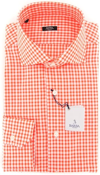 orange slim fit dress shirt