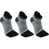 Azarxis Running Ankle Toe Socks Coolmax for Women Men Lightweight High Performance Athletic Five Finger Socks 3 Pairs