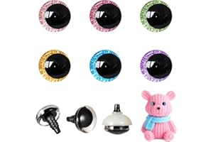 MUCUNNIA 120pcs 14mm 3D Glitter Safety Eyes for Crocheting with Washers Moon Crochet Amigurumi Eyes for Crochet Animals Craft