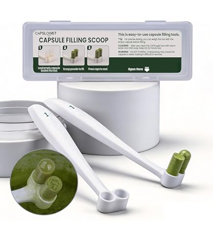CAPSLogist Capsule Filling Spoon Set of 2, Lab Scoop Filling, Herb