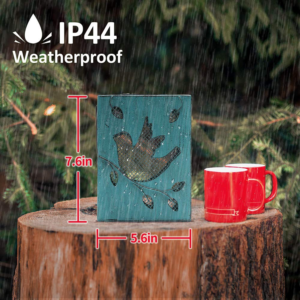 Petrala Solar Lantern Hanging Lights Outdoor Decorative Bule Hummingbird Metal 10 LEDs Table Lamp for Porch Patio Tree Garden Decoration Gifts for Family