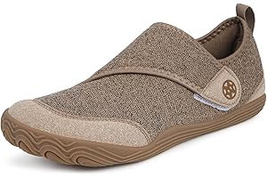 Sisttke Womens Mens Barefoot Slippers Wide Diabetic Shoes with Arch Support Orthopedic Adjustable Walking Slipper Arthritis Edema Swollen House Shoes Indoor Outdoor