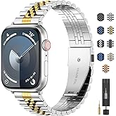 ZPJPPLX Metal Band Compatible with Apple Watch Band 38mm 40mm 41mm 42mm 44mm 45mm 46mm 49mm,Stainless Steel Metal Replacement Band Compatible with iWatch Series 11 10 9 8 7 6 5 4 3 SE 2 Ultra