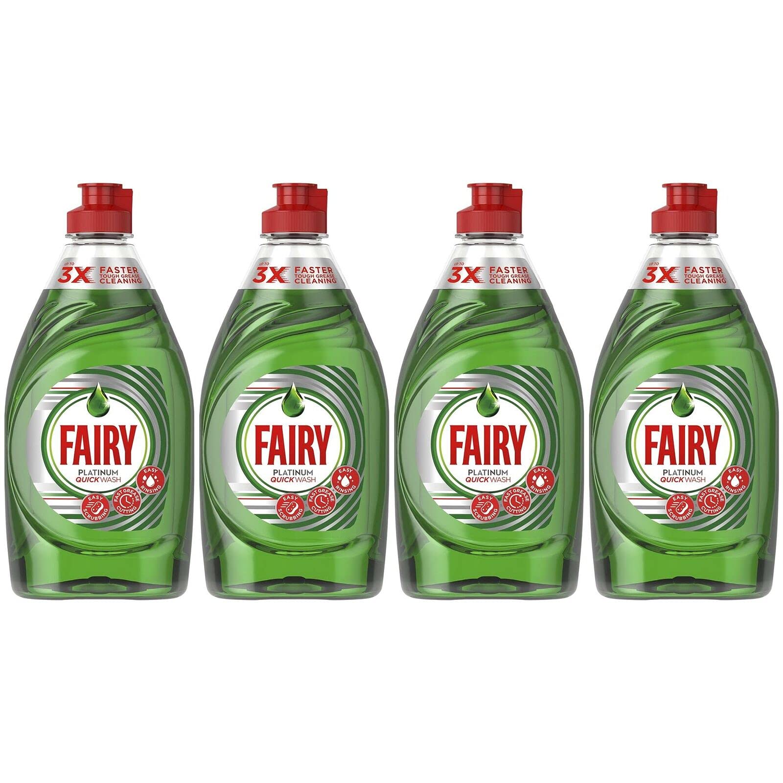 Fairy Platinum Quickwash Washing Up Liquid Original 383ml, 4 Pack