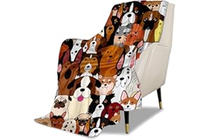 UGTEWXU Kids Cute Dogs Puppies Print Cartoon Throw Blanket for Boys and Girls 60"X50" Blanket with Dogs on It Suitable for All Season