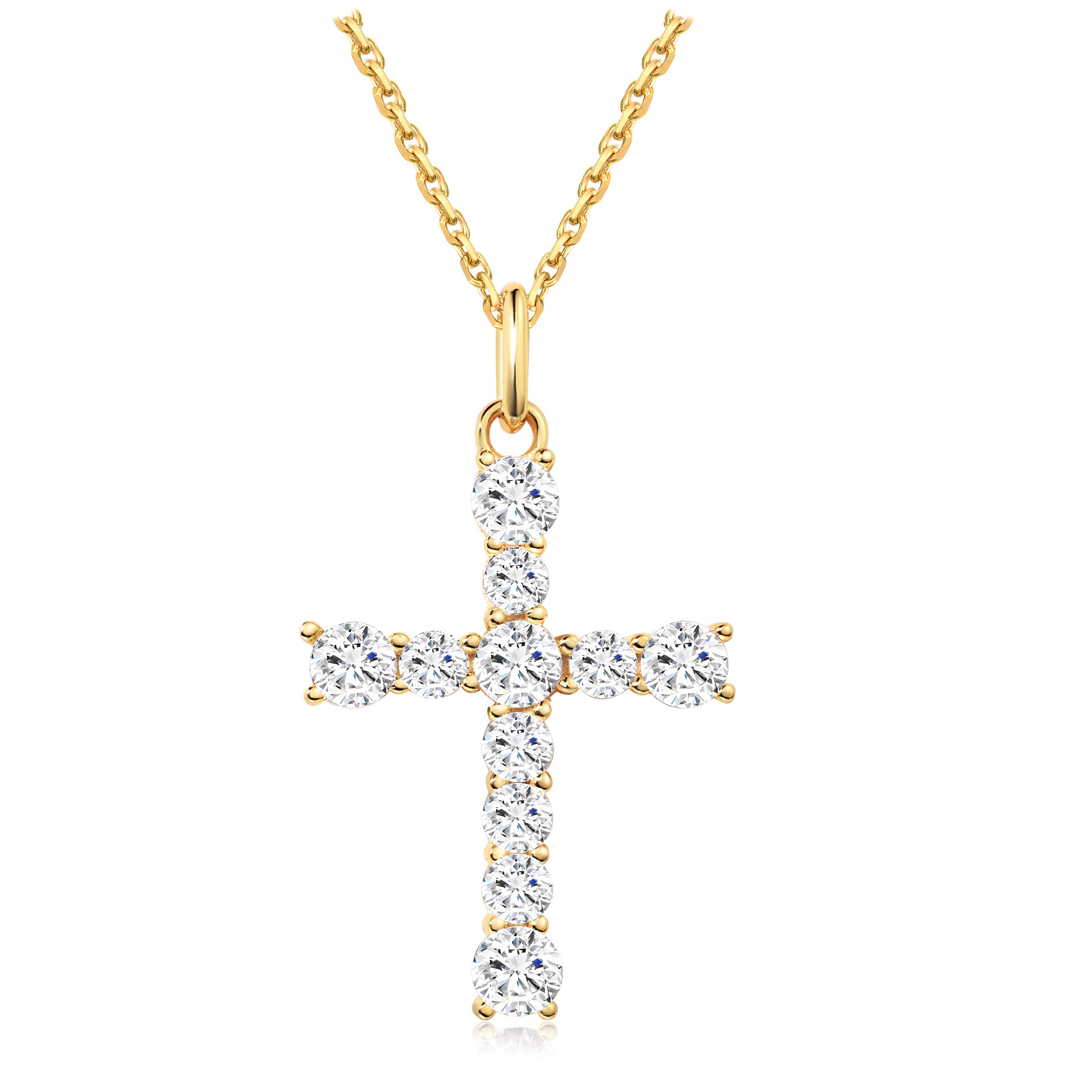 S.Leaf Cross Necklace for Women Gold Plated Cross Necklaces for Women 925 Sterling Silver Cross Pendant Necklaces for Women Birthday Anniversary