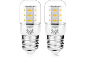 BOGDA Refrigerator LED Light Bulb KEI D34L Refrigerator Bulb Light Replacement Fit for Frigi-daire Ken-More-2 Packs (3.5W 85V-265V E27 2700K Warm Light)