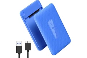 SETMSPACE Hard Drive Enclosure 2.5 , HDD SSD Enclosure Tool-Free , Enclosure USB A 7-9.5mm , External Hard Drive Enclosure Safe Fast 5Gbps UASP , 2.5 Enclosure Max 6TB with 1.6ft Cable (Blue)