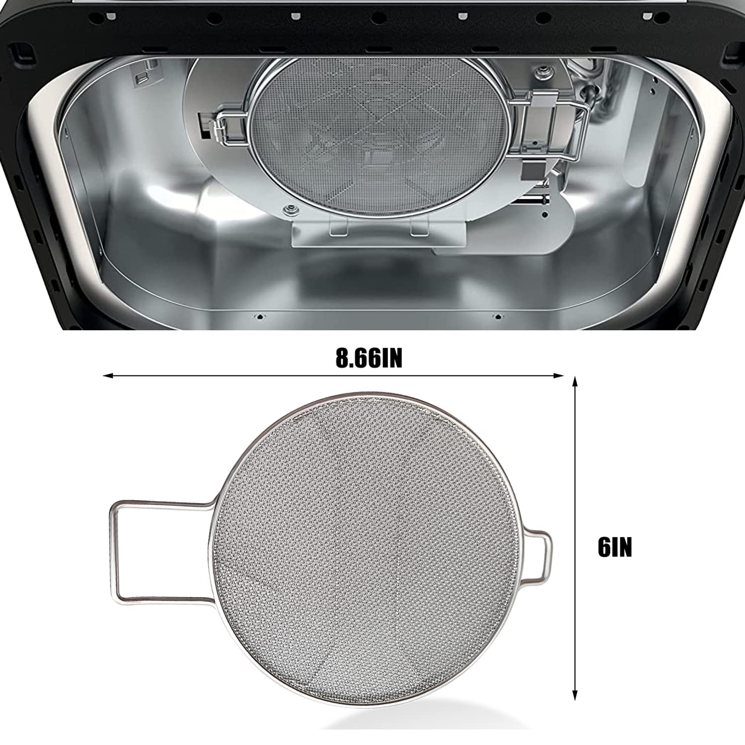 Stainless Steel Splatter Shield for Ninja Foodi IG651, Air Fryer Accessories for Ninja Foodi Smart XL Pro 7-in-1 Indoor Grill, Replacement Parts for Ninja Foodi IG600,IG601(For IG601 Series)