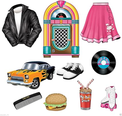 Amazon Com Unbranded 10 1950s Grease Sock Hop Party Decoration