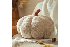 YRXRUS Pumpkin Pillows, Halloween Pumpkin Throw Pillows, Off White Shaped Pillow for Fall Room Decor Gifts, Teddy Fleece Cute 6x12 Inches Halloween Pillow, Accent Fall Pillows