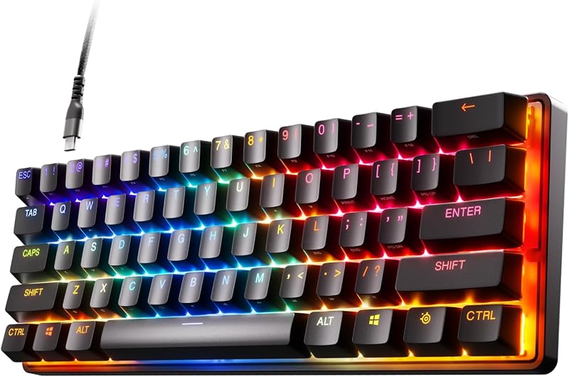 SteelSeries Apex 9 Mini Mechanical Keyboard Optical 2-Point Actuation 60% QWERTY
