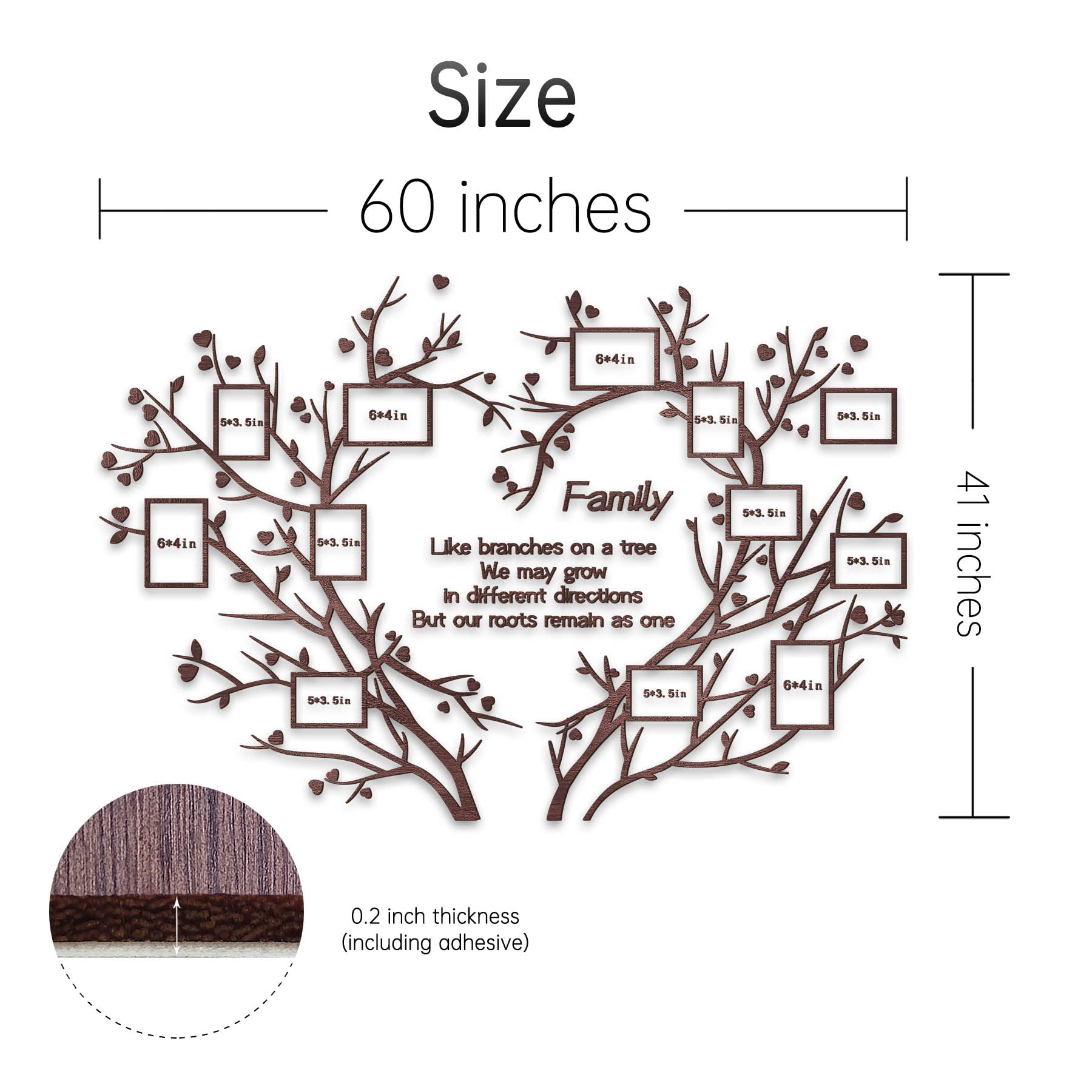 DecorSmart Love Family Tree Wall Decor Picture Frame Collage Removable