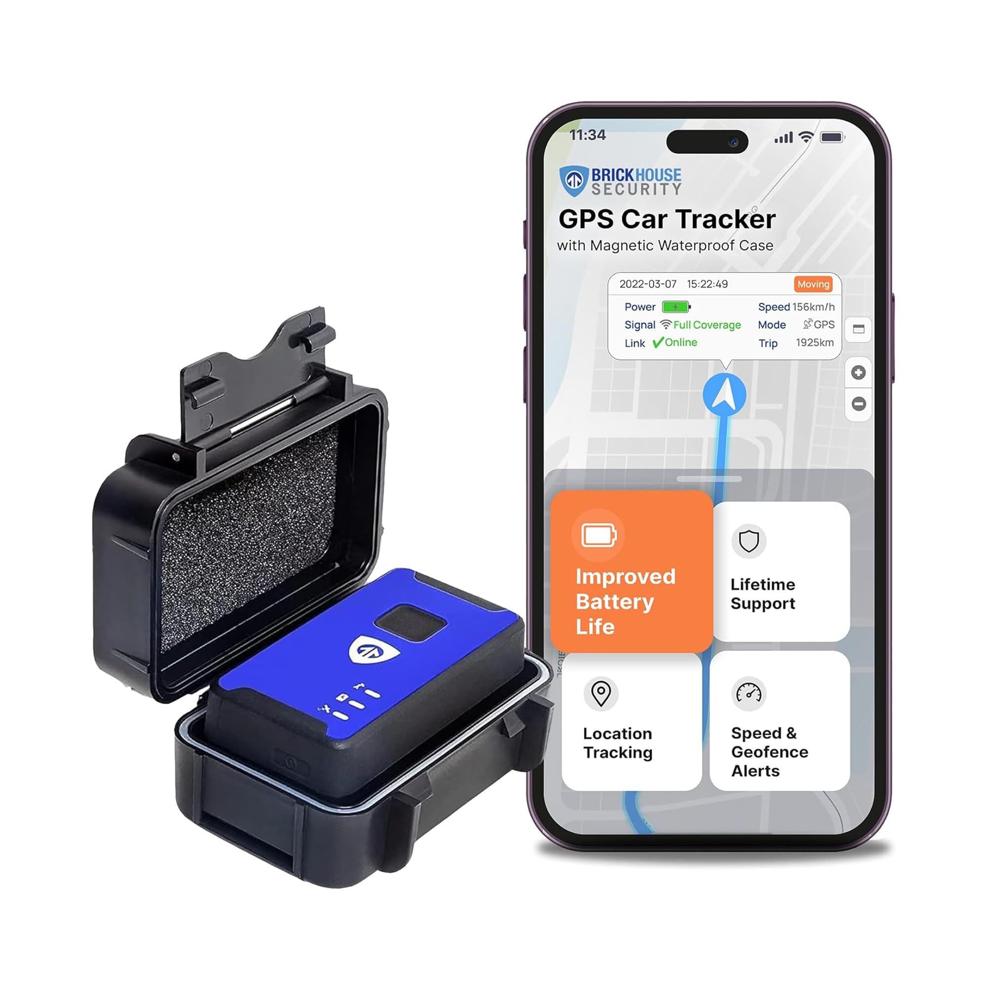Brickhouse Security Spark Nano Rastreador GPS para Vehículos, Estuche Magnético