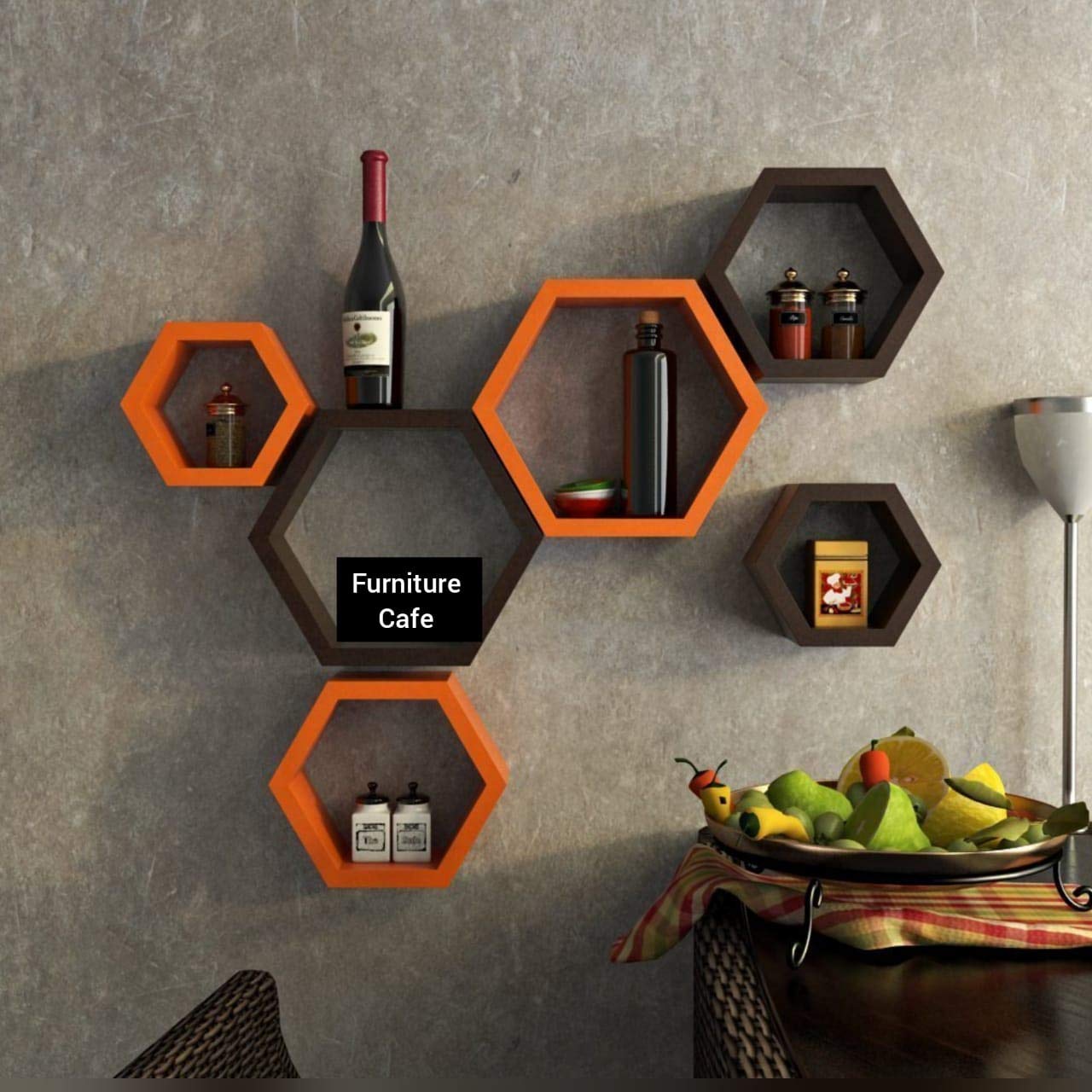 51 Unique Gift Ideas- Best Diwali Gifts- Exclusive Collection 26 Hexagon Shape Set of 6 Floating Wall Shelves