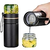 Moyufoby Glass Teapot With Infuser, Travel Tea Mug, Portable Loose Tea Infuser, Tea Cup With Infuser And Lid, Tea Mug With Infuser For Outdoor tea tumbler at Home