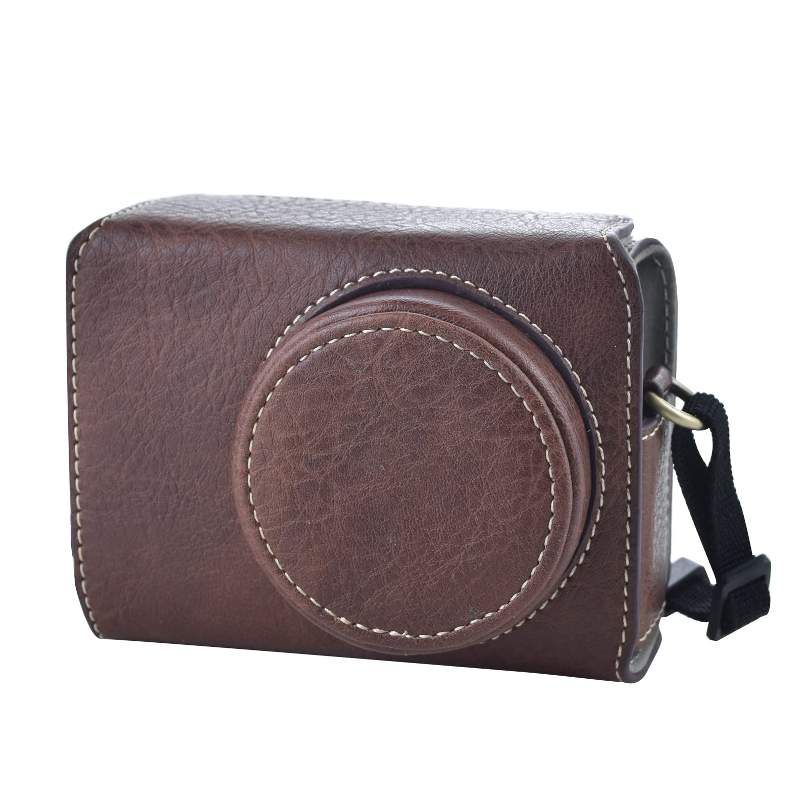 Rieibi Ricoh GR IV/GR III/GR IIIx Case - Vintage PU Leather Camera Case for Ricoh GR IV GR IIIx GR III GRIII GR3 DSLR Camera - Protective Case with Strap - Coffee