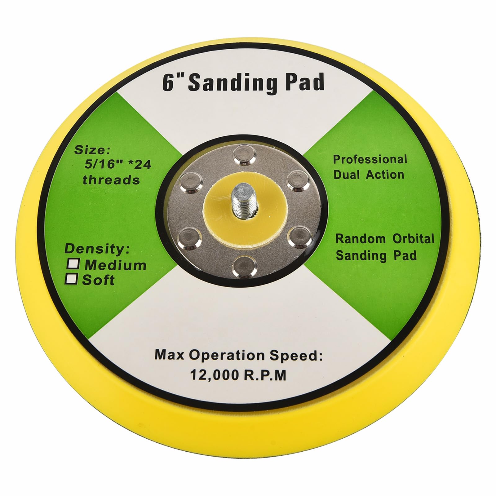 6"/150mm Sanding Disc Backing Pad, with Hook & Loop, M8 Thread, Polishing Backing Pads for Orbital Air Sander, Pack of 1