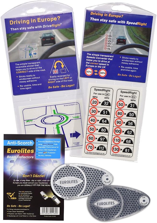 Family Motoring & LeisureEurolites Headlamp Headlight Adaptors & Speed Right Sticker & Drive Right Lane Device Clear Compatible For All Vehicles