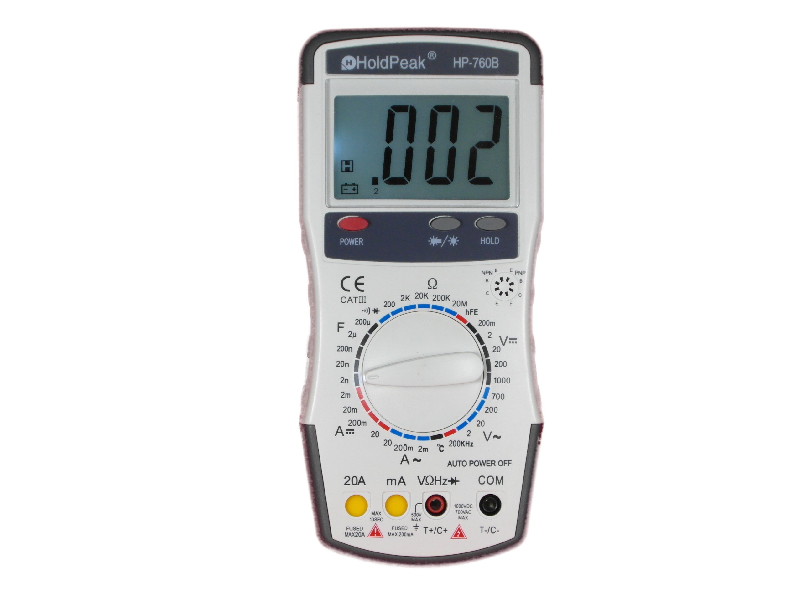 H HOLDPEAK Professional Digital Multimeter - DIGITAL MULTIMETER W/TEMPERATURE - CE