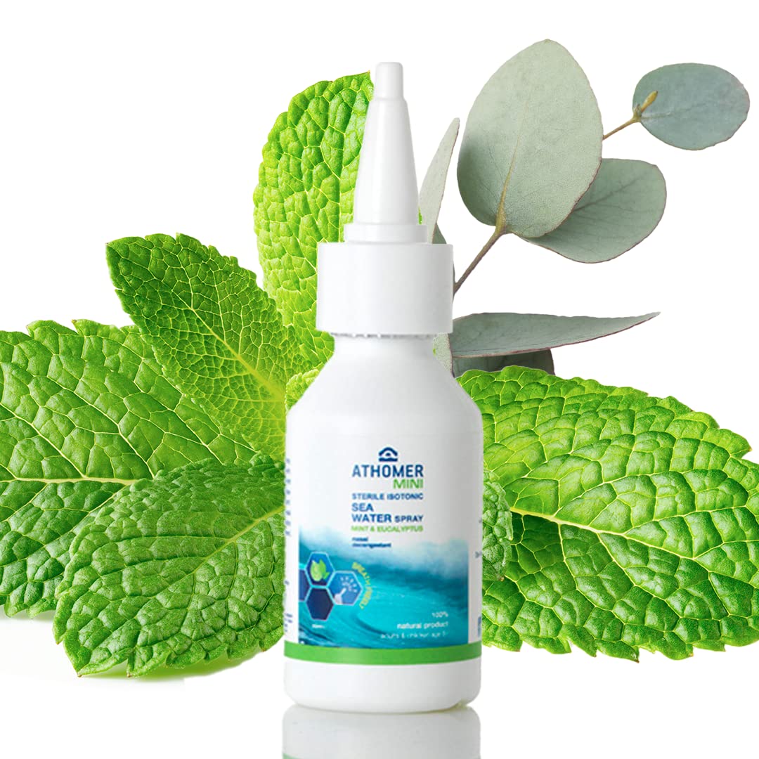 All Natural Seawater Nasal Spray with Mint and Eucalyptus – for Colds, Blocked Nose & Hayfever – Immediate Relief, Suitable for Adults and Children (6yrs+) (35ml)