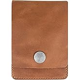 Hide & Drink, Vertical Front Pocket Wallet with Card Slot, Compact Storage for Bills, Card Holder, Full Grain Leather, Handmade, Single Malt Mahogany