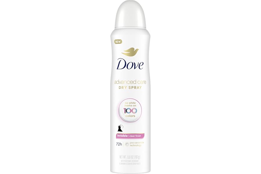 Dove Advanced Care Antiperspirant Deodorant Spray Clear Finish Invisible antiperspirant deodorant tested on 100 colors 72-hour odor and sweat protection with Pro-Ceramide technology 3.8 oz