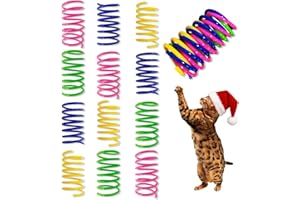 AGYM Cat Spring Toys, 30 Pack Cat Spiral Springs for Indoor Cats, Colorful & Durable Plastic Spring Coils Attract to Swat, Bite, Hunt, Interactive Toys for Kittens