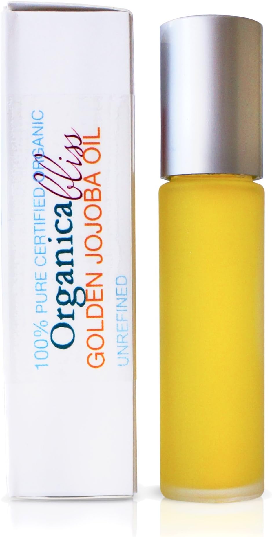 Organica Bliss BEST Jojoba Oil Organic Cold Pressed UNREFINED 100% Pure Roller-Ball For Face Acne Scalp Hair Skin & Nails. Moisturizing Dry Skin Care!