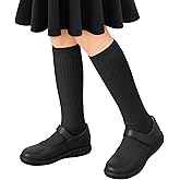 Stelle Girls Knee High Socks Cotton School Uniform Socks 3 Pairs Long Soft Seamless Sock for Kids Toddler 3-18 Years