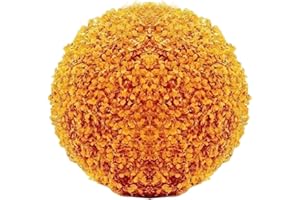 HELLORSO Artificial Plant Topiary Balls for Outdoor, Faux Boxwood Balls for Backyard, Balcony,Garden, Wedding and Home Décor (Orange, 9.85inch) (Orange, 11.81inch)