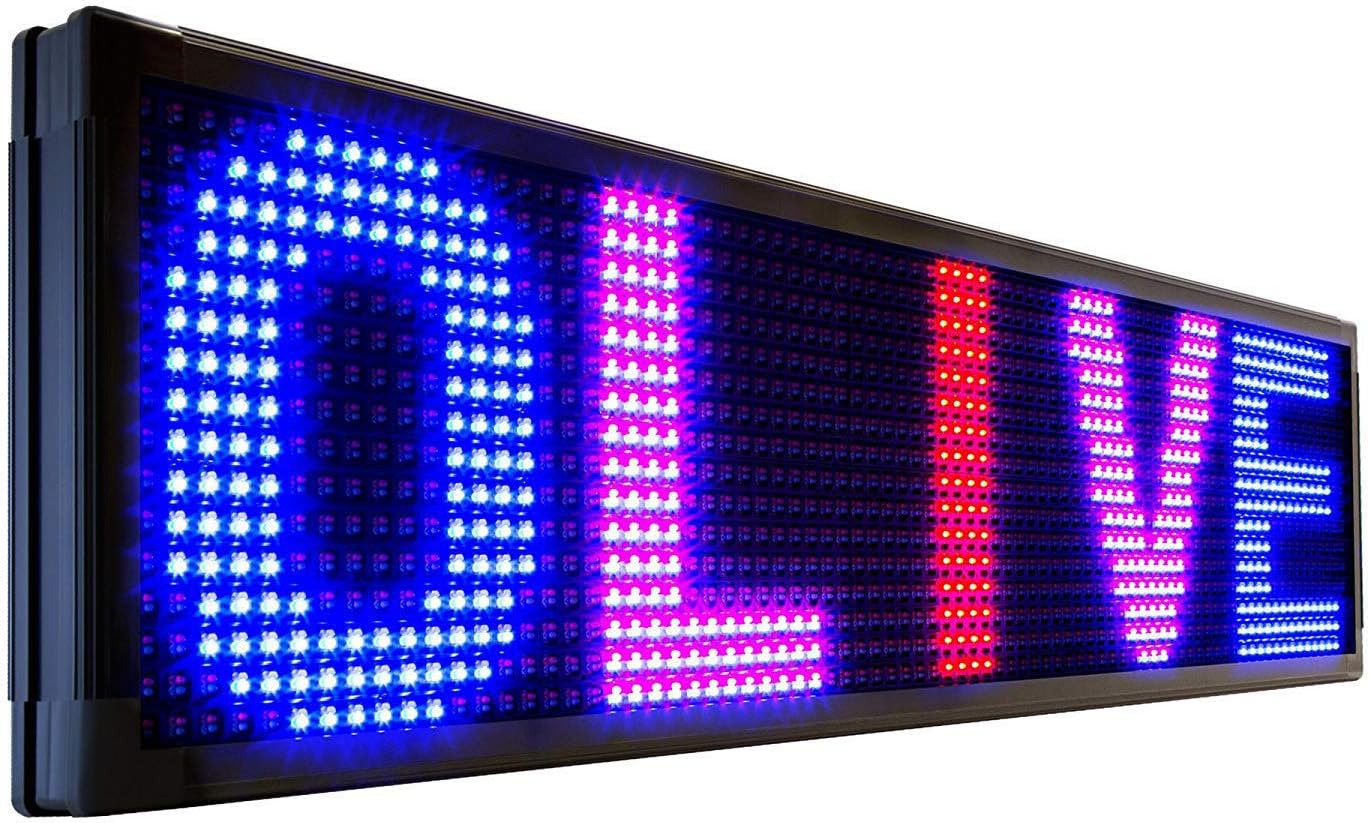 OLIVE LED Sign 3Color, RBP, P26, 36"x118" PC Programmable Scrolling Outdoor Message Display Signs EMC - Industrial Grade Business Ad Machine.
