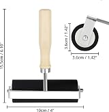 Kurtzy 10cm Rubber Printmaking Roller Lino Brayer with Wooden Handle view 2