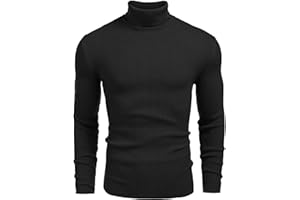 COOFANDY Men's Slim Fit Turtleneck Sweater Casual Knitted Pullover Sweaters