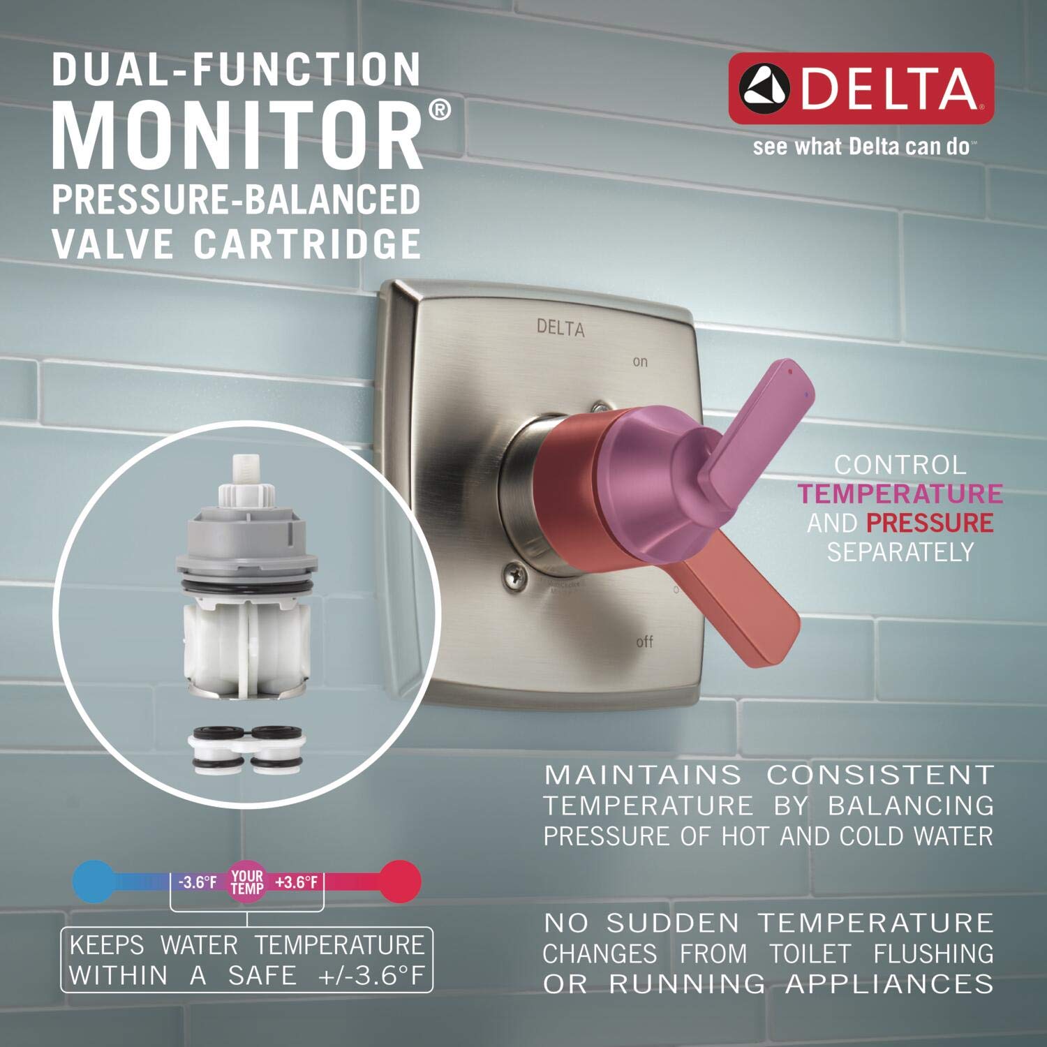 Delta T17038 Lahara Valve Trim, 4.00 x 4.00 x 5.00 inches, Chrome