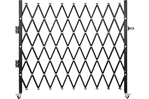 VEVOR Folding Door Scissor Gate - Steel Accordion 87" H x 94" W, 360 Rolling Barricade,Padlock