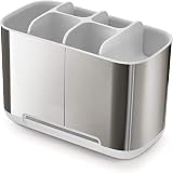 Joseph Joseph Easy-Store Large Toothbrush Holder Caddy White/Steel view 3