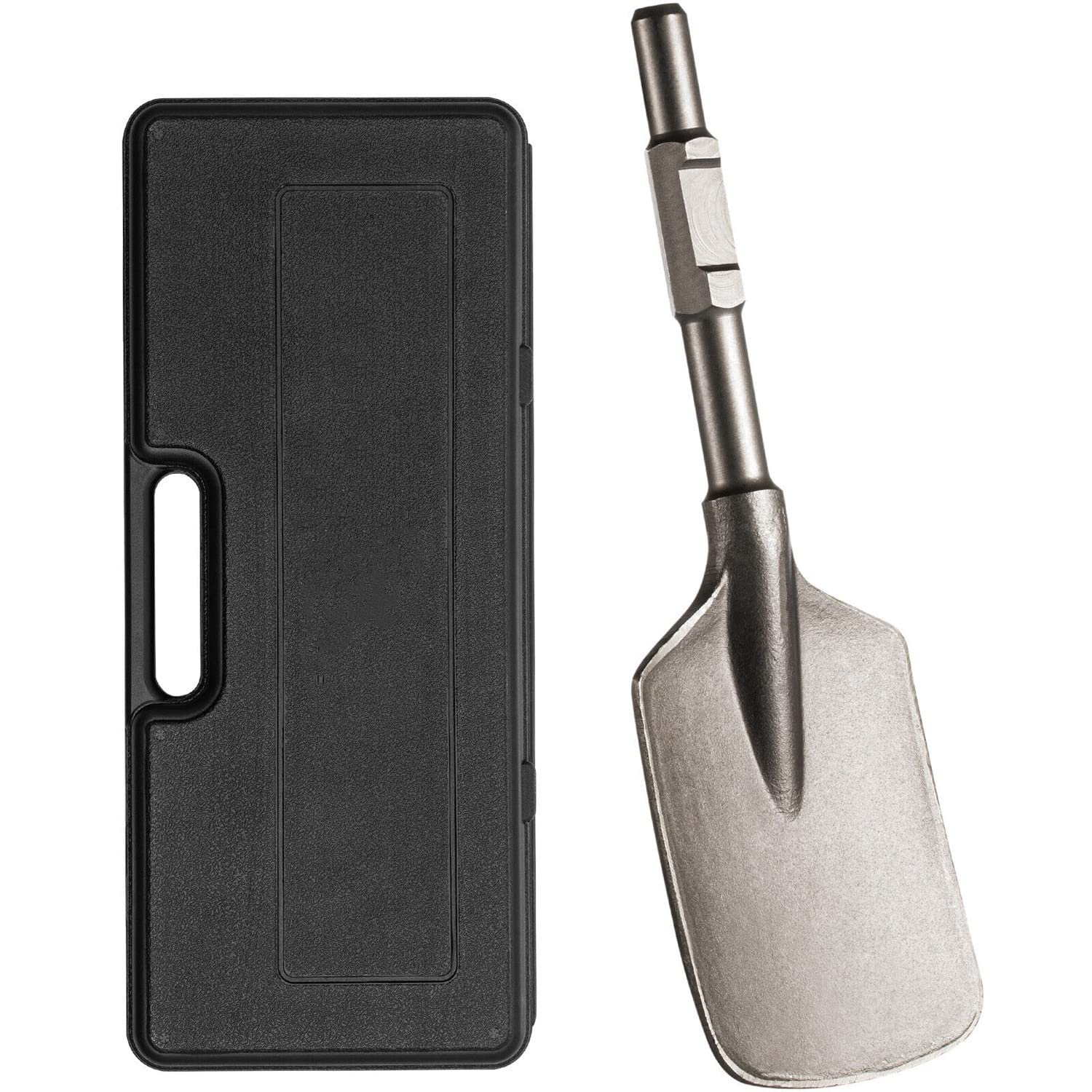 Nisorpa Clay Spade for Breaker, 1-1/8" Hex Shank Clay Spade, Jack Hammer Clay Spade Shovel Bit with Carrying Case, Spade Chisel Bits Chrome Steel for Electric Breaker 17.3" × 5.3"