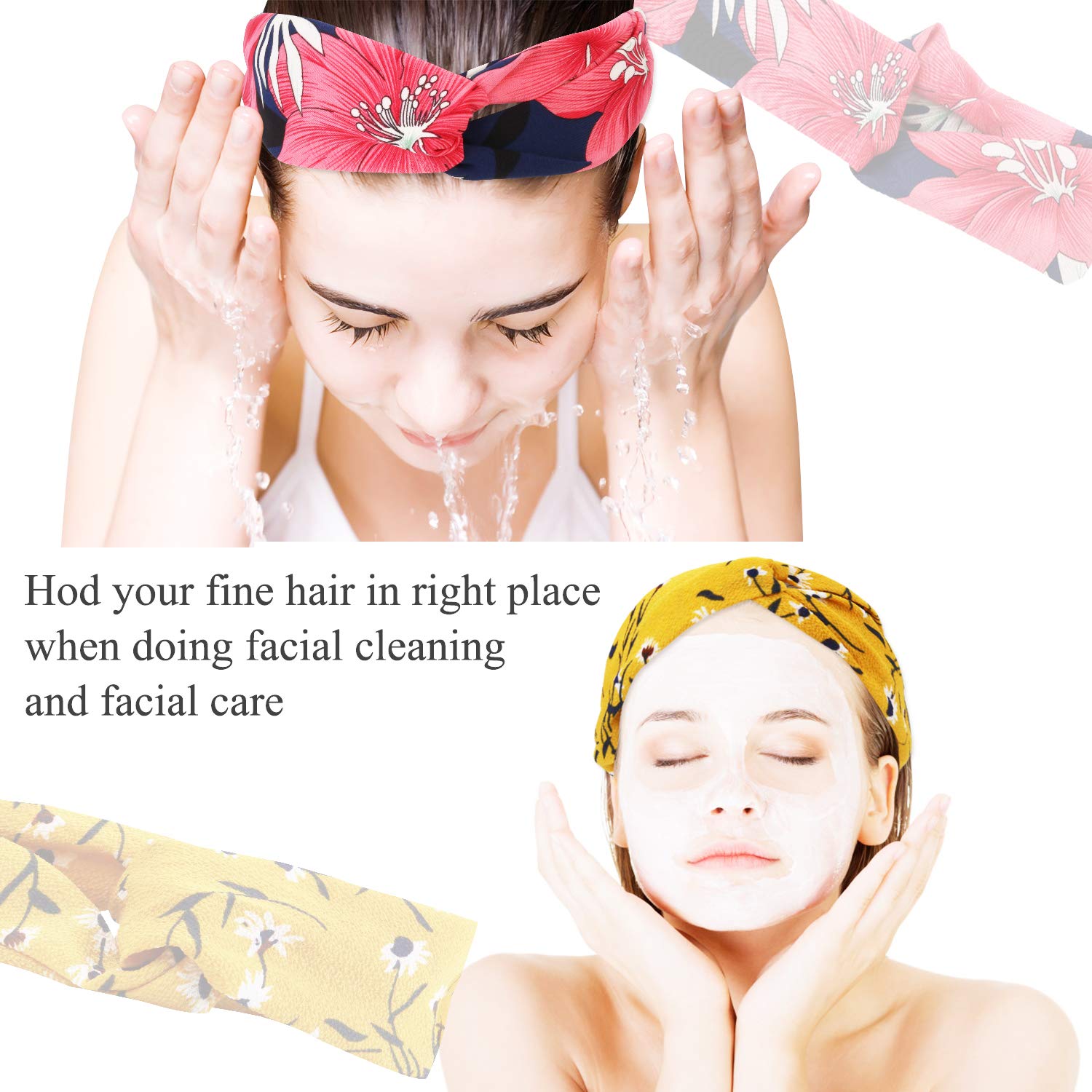 Boho Headbands for Women, FunPa 20PCS Workout Fashion Head Bands Floral Style Criss Cross Head Wrap Elastic Yoga Headbands Turban Headbands : Beauty