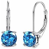 Blahanna Moissanite Earrings,1.0ct-2.0ct D Color Brilliant Round Cut Earring 18K White Gold Plated Sterling Silver Dangle Earrings Moissanite Leverback Drop Earring s