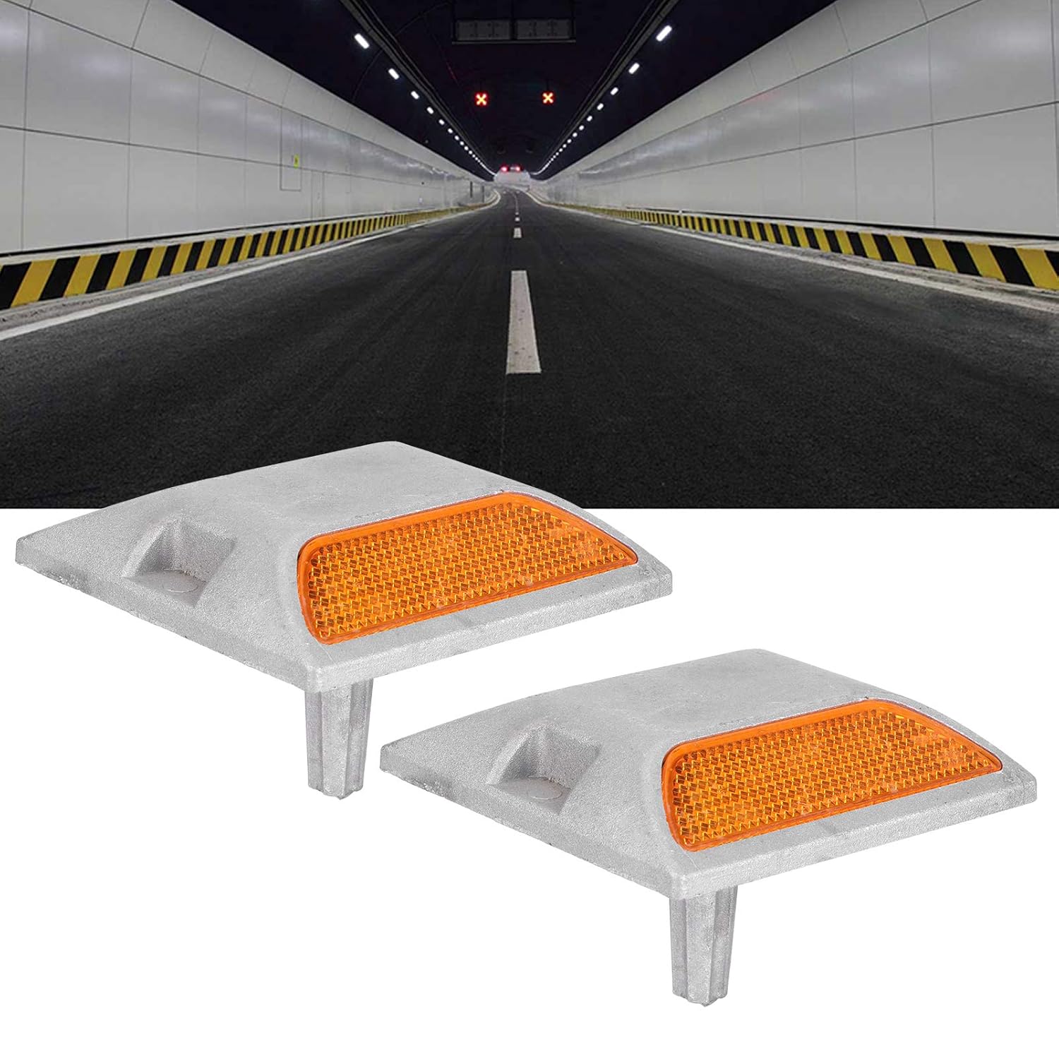 Reflective Marker, Spike Design Road Marker, 2Pcs for Highway for