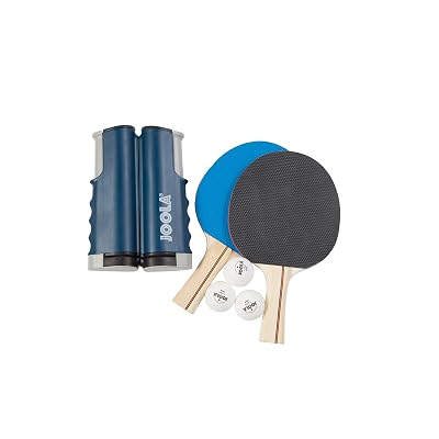 JOOLA Essentials Series Variant 2-Player Competition Ping Pong Ultimate Net and Paddle Bundle Set - Includes 1 Retractable Net, 2 Table Tennis Rackets and 3 Regulation Balls, and 1 Mesh Carrying Bag