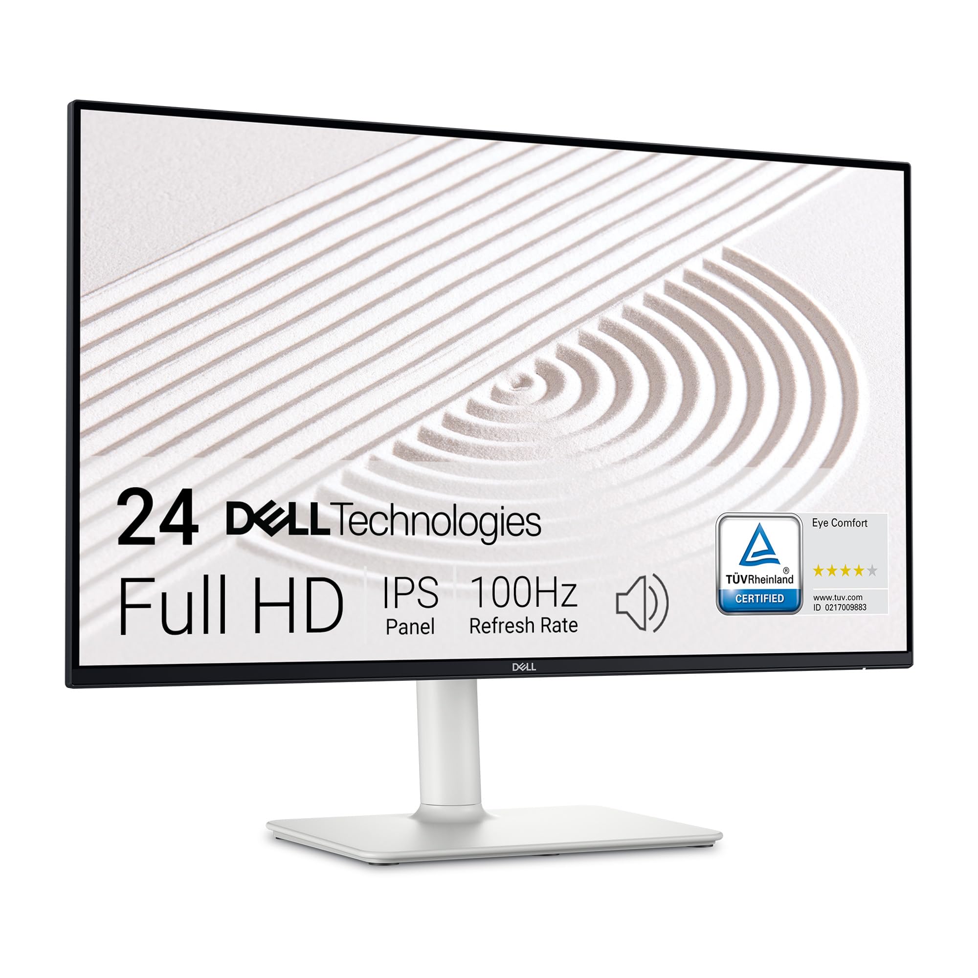 Photo 1 of Dell S2425HS Monitor - 23.8 Inch, FHD (1920x1080) Display, 100Hz Refresh Rate 1500:1 Contrast Ratio, TÜV Rheinland Eye Comfort 4 Star, Integrated 2x5W Speaker, Height/Tilt/Swivel/Pivot - Ash White